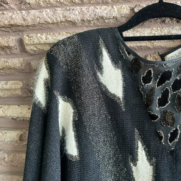 Jon Lawrence Vintage Black Angora Blend Sweater Size Large - Picture 9 of 10